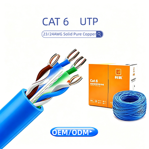 Câble réseau Cat6 UTP à <span class=keywords><strong>prix</strong></span> d'usine, RJ45, <span class=keywords><strong>RG45</strong></span>, Ethernet 8p8c, conducteur BC 23AWG, gaine PVC, câble Ethernet Gigabit LAN - Product Image 1