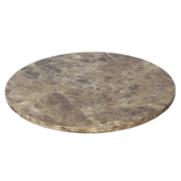 Plateau de table rond en résine à grain de bois foncé, finition brillante, résistant à l'usure, pour restaurants, tables de jardin extérieures