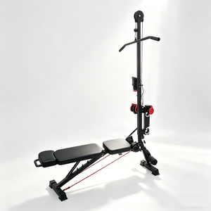 <span class=keywords><strong>Banco</strong></span> de Pesas Ajustable con Accesorio para Polea, Diseño Plegable Inclinable/Declinable para Gimnasio en Casa, Entrenamiento de Fuerza con Mancuernas y Barras para Todo el Cuerpo - Product Image 1