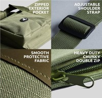 Étui de chasse en polyester résistant à l'eau, sangle d'épaule rembourrée amovible, fermeture à glissière, grande capacité, durable pour une utilisation en extérieur