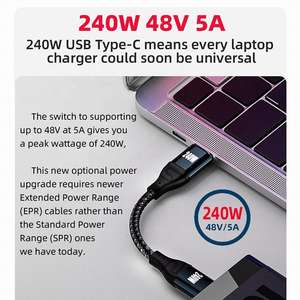 2025 0.5M 1m 1.5m 2M 3M PD 240W USB C TO C ชาร์จเร็ว & สายถ่ายโอนข้อมูล48V 5A สำหรับ iOS และคอมพิวเตอร์ - Product Image 6
