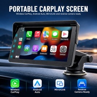 Écran tactile portable de 7 pouces pour voiture avec CarPlay sans fil, Android Auto et entrée pour caméra de recul