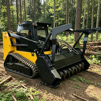 Attrezzatura per la pulizia del terreno: Trincia forestale, Benna a grappolo per radici per Skid Steer, Rastrello Harley in vendita