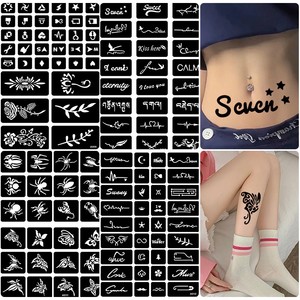 Stencil per Tatuaggi Semi-Permanenti, Modello per Henné, Design Moderno Minimalista <span class=keywords><strong>Indiano</strong></span> Dipinto a Mano - Product Image 2