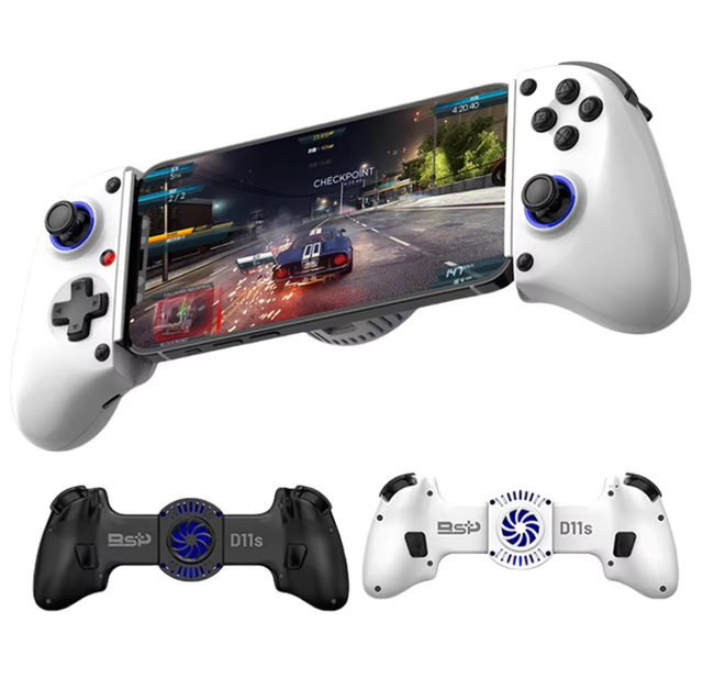 D11S Mobile Phone Gamepad with Cooling Fan with Programmable Back Buttons Telescopic Game Controller for Android/IOS/SWITCH