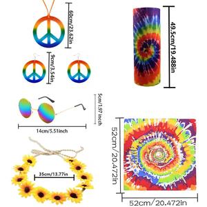 Ensemble de cinq pièces de style lourd des années 1960 PESENAR: accessoires colorés, objets de teinture et guirlandes de tournesol - Product Image 2