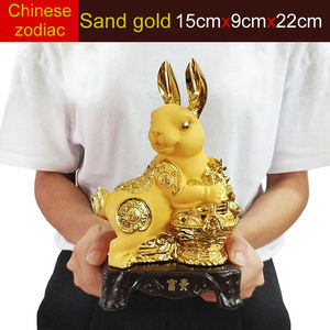 Statues en résine dorée de l'année du zodiaque chinois <span class=keywords><strong>2021</strong></span> : Rat, Bœuf, Tigre, Lapin, Dragon, Serpent, Cheval, <span class=keywords><strong>Mouton</strong></span>, Singe, Coq, Chien, Porc - Product Image 3