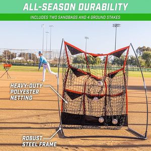 Usine en gros Portable Baseball cible <span class=keywords><strong>Net</strong></span> Baseball formation intérieur et extérieur 9 trous filet de tangage pour la pratique - Product Image 3