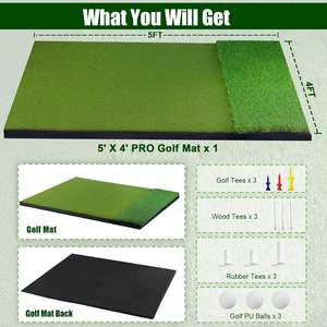 แผ่นรองตีกอล์ฟสำหรับฝึกซ้อมในร่มและกลางแจ้ง ทนทาน กันลื่น หนา 10 มม. เหมาะสำหรับฝึกวงสวิง ชิปปิ้ง พัตต์ และการฝึกซ้อมในสวน - Product Image 4