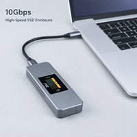 Boîtier SSD M.2 double protocole NVMe NGFF 10 Gbps RTL9210B en alliage d'aluminium avec écran LCD et logo personnalisé USB C