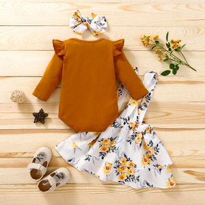 Ensembles Barboteuses et Jupes Longues en Coton à Motifs Floraux pour Bébés Filles – Vente en Gros - Product Image 2