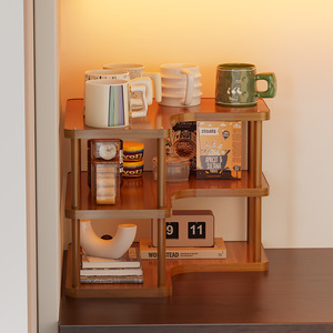Corner <b>desktop</b> <b>shelf</b>, multi-layer storage for kitchen household daily necessities, home goods, desk bookshelf, storage rack - Product Image 2