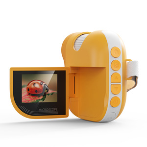 Microscope télescope 2 en 1 pour enfants, jouet éducatif haute définition pour l'extérieur, pour enfants de 4 à 6 ans, jaune, bleu, rose, violet - Product Image 1