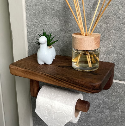 Porta-<span class=keywords><strong>carta</strong></span> <span class=keywords><strong>igienica</strong></span> galleggiante in <span class=keywords><strong>legno</strong></span> a parete Vintage portabottiglie per il bagno organizzatore di stoccaggio - Product Image 3