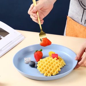 Platos Redondos de Paja de Trigo Ecológicos de Estilo Nórdico, Coloridos, Reciclables y Elegantes para Fiestas, Uso Doméstico y en Restaurantes - Product Image 6