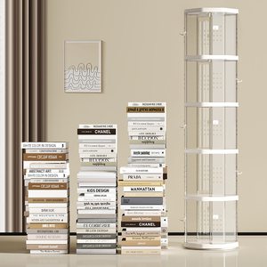 Étagère de <span class=keywords><strong>rangement</strong></span> multifonction à roulettes rotatives pour salon organisateur de livres vaisselle debout support <span class=keywords><strong>utilitaire</strong></span> en plastique - Product Image 4