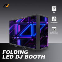 Cabina de DJ Portátil con Pantalla LED y Estuche de Transporte, Plegable HD para Festivales de Música, Escenarios, Video Wall y Conciertos