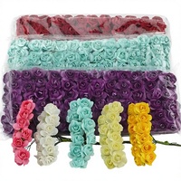 Fleurs artificielles chinoises en papier, petites roses, fleurs de simulation, matériel de guirlande DIY fait main, accessoires pour boîtes à bonbons de mariage, mur floral d'ouverture de mariage