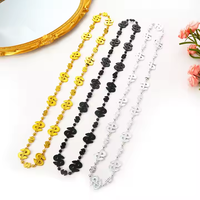 Collier de perles vintage en plastique du Nouvel An décoration de collier de fête de vacances vente en gros
