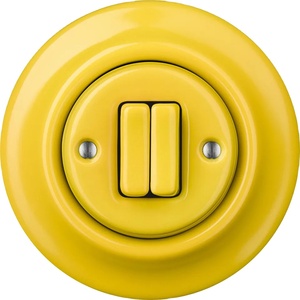 KERUIDA <strong>2</strong> Gang 1 <strong>Way</strong> <strong>Push</strong> <strong>Button</strong> <strong>Switch</strong> Ceramic Colorful Retro <strong>Switch</strong> Electrical Vintage <strong>Switch</strong> for Controlling Light - Product Image 1