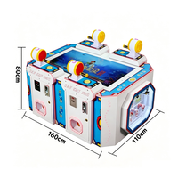 Machine de jeu de pêche pour 4 joueurs, machine d'arcade de pêche à monnayeur pour enfants avec système de récompense pour centre de jeux