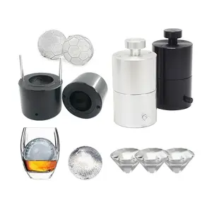 Passen Sie 60 Mm Aluminium runde Form Whisky Diamond Ice Mould Ice Ball Maker Press an