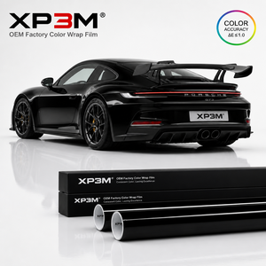 XP3M Santorini <b>Black</b> OEM Gloss TPU Color PPF Car <b>Wrap</b> Vinyl 7.5 Mil Self Healing Anti Scratch Anti Yellowing Air Release Channel - Product Image 1