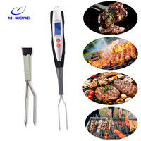 Termometer Daging Digital SW Terbaru dengan Layar LCD Berlampu, Dua Probe, Bertenaga Baterai, Pembacaan Cepat, Termometer Makanan Dapur