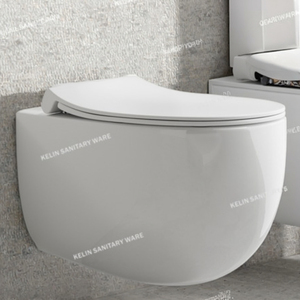 Hiện đại phong cách Châu Âu hình dạng trứng trắng gố<span class=keywords><strong>m</strong></span> tường treo nhà vệ sinh không vành lốc xoáy tuôn ra <span class=keywords><strong>m</strong></span>ề<span class=keywords><strong>m</strong></span> gần chỗ P-trap khách sạn bao gồ<span class=keywords><strong>m</strong></span> - Product Image 1