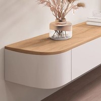 Meuble TV moderne en bois massif avec panneau de roche nordique Combinaison simple de table basse de salon Design de luxe léger