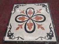 Médaillon en marbre naturel poli par jet d'eau, incrustation de carreaux décoratifs pour l'entrée de villas et hôtels