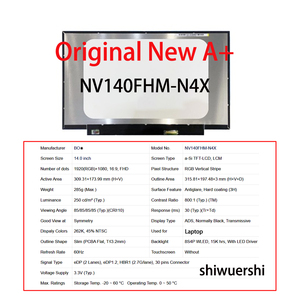Moniteur LCD d'origine neuf A+ 14 pouces 1920*1080 EDP 30 broches 60Hz NV140FHM N4X N4Y N4Z N140HCG GE1 B140HTN01.2 B140HTN01.0 B140HTN01.B - Product Image 4