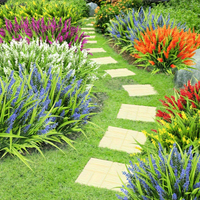 Bouquet de fleurs artificielles d'extérieur en lavande, herbe de printemps et herbe de singe, pour décoration intérieure, moulage par injection plastique