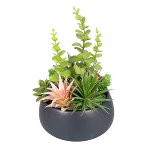 오 예술 제조업체 도매 시뮬레이션 식물 창 장식을위한 절묘한 냄비와 인공 다육 식물 - Product Image 6
