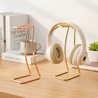 Support pour casque en acier au carbone électroplaqué, support de bureau multifonctionnel pour casques de jeu