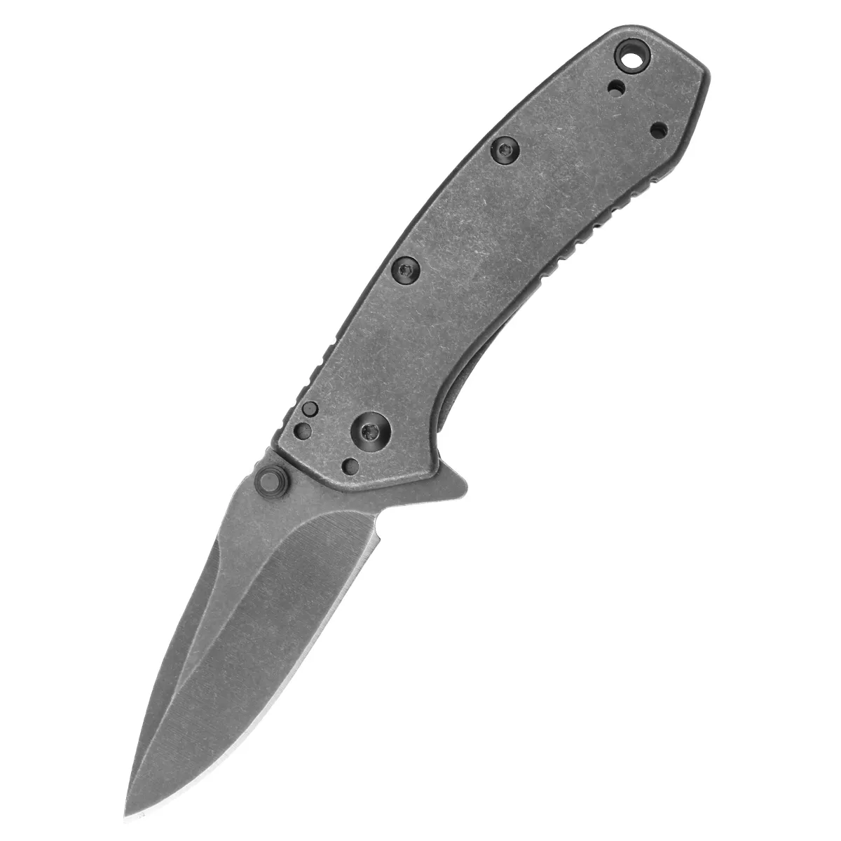 KS1555-R Grey Titanium Knife Camping Pocket Small Folding Utility Knife With Steel Handle