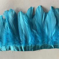 Ruban de tissu violet de 15-20 cm avec franges en plumes d'oie pour la couture, idéal pour les projets DIY, vêtements, robes, costumes, chapeaux et accessoires de fête