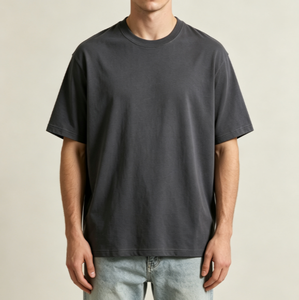 T-shirts pour hommes en coton 100% surdimensionnés et épais, impression personnalisée du logo de la marque, étiquette privée, vêtements vierges, personnalisation OEM - Product Image 1