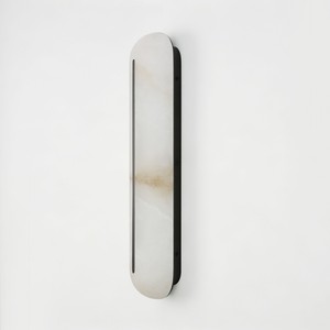 Certified minimalist brass and stone <b>wall</b> lamp with <b>remote</b> <b>control</b>; suitable for hotel living rooms and bedrooms features 90 CRI - Product Image 5