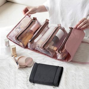 Bolsa de Cosméticos Morada para Mujer, con Detalles en Rosa y Plateado, de Nailon Moderno con Cierre de Cremallera y Patrón de Letras en Color Sólido - Product Image 6