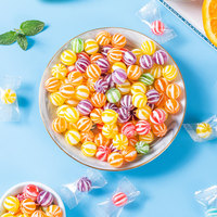 Bonbons durs en forme de boule tourbillonnante arc-en-ciel emballés individuellement, saveur fruitée, rayés, sphériques, pour mariage, fête, en vrac, cadeau pour enfants