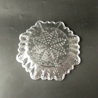 Plateau en verre à motif flocon de neige avec plateau en verre perlé pour décoration de noël