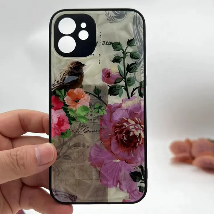 premium luxury diamond pattern customize flower design hard case mobile phone case for iphone 15 14 13 12 11 pro max plus 7 8