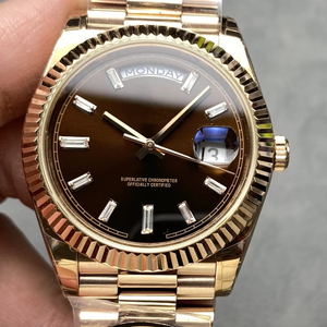 Reloj Mecánico Impermeable de la Mejor Calidad, 40 mm, Fábrica KF, Acero 904L, Movimiento 2836, 228235, Peso 215 g, Oro Rosa, Diamantes - Product Image 1