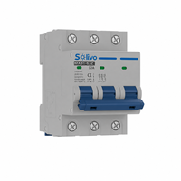 Disjoncteur solaire DC Solivo MXB1-63Z 1000V 6A-63A 6kA avec protection Li PA66 Cuivre pour boîtier de combinaison PV et stockage d'énergie