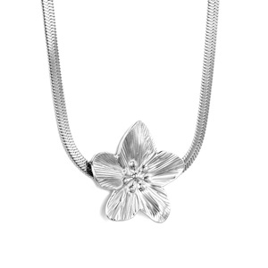 Collier pendentif fleur en alliage de zinc couleur or et argent, bijou de fête, chaîne de clavicule pour femme, accessoire de mode - Product Image 5