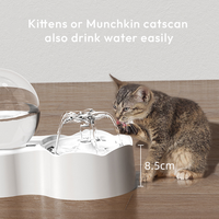 Fontanella d'Acqua a Gravità Elecpet per Animali Domestici, Distributore d'Acqua Trasparente con Circolazione Visibile per Gatti e Cani