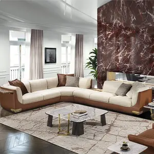 MOONTOP sofa bagian Italia desain baru kualitas tinggi ruang tamu set sofa modern furnitur mewah sofa kulit Italia