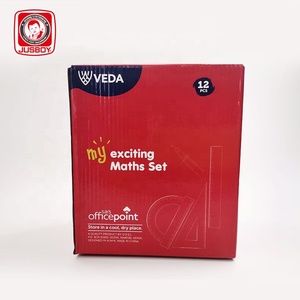 Trường văn phòng phẩm toán học Bộ la bàn Cai Trị bút chì trường hợp học công cụ toán học thiết lập kim loại tin Hộp vẽ Bộ - Product Image 2