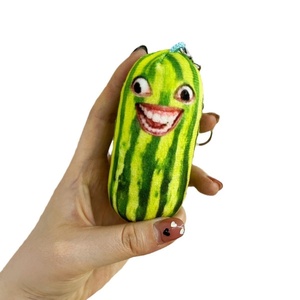 Watermelon Strips Plush Keychain Watermelon Design Keychain Fruit <b>Doll</b> Keyrings Gift <b>Accessory</b> for Birthdays and Parties - Product Image 2